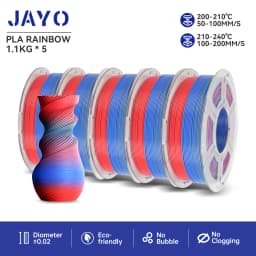 JAYO PLA Rainbow/SILK Rainbow 3D Filament 5.5KG PLA+ 1.75mm Neatly Wound Good Toughness Colorful for FDM 3D Printing Materials