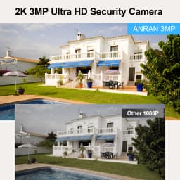 ANRAN 3MP Outdoor Surveillance Camera Alexa-Compatible 2.4G Wireless WiFi Solar Battery Camera Spotlight PIR Motion Detect
