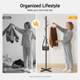 Modern Rack Gold/Black Free Standing 7 Hooks Hall Tree In Corner Gold Hat Hanger & Coat Racks Stand Entryway Organizer