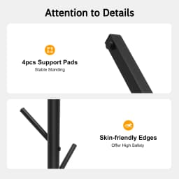 Modern Rack Gold/Black Free Standing 7 Hooks Hall Tree In Corner Gold Hat Hanger & Coat Racks Stand Entryway Organizer