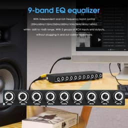 Nobsound HiFi EQ9 9-Band Stereo EQ Preamp Analog Pre-Amplifier Equalizer Audio Processor for Home/Car