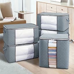 Extra Large Handle Storage Bag - Portable Clothing and Quilt Organizing Bag with Window, Durable Polyester Material, Suitable fo