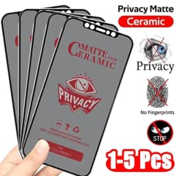 1-5PCS Matte Privacy Screen Protectors For iPhone 17 Pro Max 18 16 15 14 13 12 11 17 Air XR XS 7 8 Plus SE Anti Spy Ceramic Film