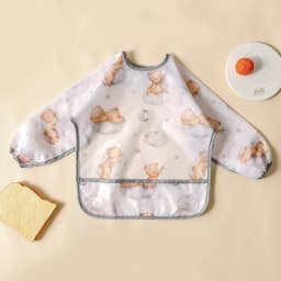 Elinfant 1PC Long Sleeve Bibs, Waterproof Feeding Bibs,Washable Burp Cloth,Coveralls Bibs,Easy To Clean,Wash-Free Eating Bibs