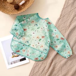 Elinfant 1PC Long Sleeve Bibs, Waterproof Feeding Bibs,Washable Burp Cloth,Coveralls Bibs,Easy To Clean,Wash-Free Eating Bibs