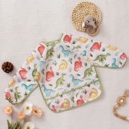 Elinfant 1PC Long Sleeve Bibs, Waterproof Feeding Bibs,Washable Burp Cloth,Coveralls Bibs,Easy To Clean,Wash-Free Eating Bibs