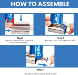 Bathroom Accessories Toothpaste Squeezer Tube Roller Stainless Steel Wringer Roller Rotate Dispenser for Ointments Cosmetics