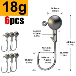 MrLurion 1g 2g 3g 4g 5g 10g 20g 22g 25g 28g Fishing Jig Head Hook, Rigging Hook for Crank Soft Grub Worm Lure Bait Sharp Hooks