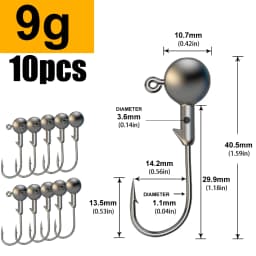 MrLurion 1g 2g 3g 4g 5g 10g 20g 22g 25g 28g Fishing Jig Head Hook, Rigging Hook for Crank Soft Grub Worm Lure Bait Sharp Hooks