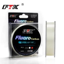 FTK 100M Fluorocarbon Coating Fishing Line 0.14mm-0.5mm 4.13LB-34.32LB Carbon Fiber Monofilament Line Carp Fishing Sinking Line