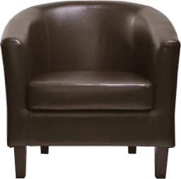 mcc direct Relaxing Tub Chair, Black PU Leather Tub Chair Armchair, Club Chair Living Room, Bedroom Lounge Reception Upholstered