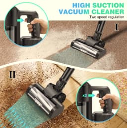 15000 Pa Cordless Vacuum Cleaner with 1 x 21V 3.0Ah Battery, Brushless Motor, Reuseable Hepa Filter, LED Headlight
