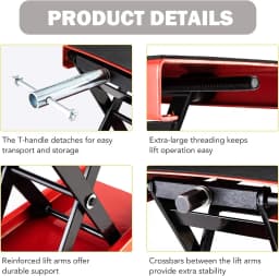 DayPlus Motorcycle Lifting Motorcycle Scissor Lift,Scissor Hydraulic Lift Stand Lift Jack for Motorbike Repair Adjust Height