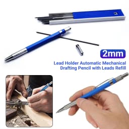 1X 2MM Blue Mechanical Lead holder Clutch Pencil W/ 12 x 2B 2mm Lead