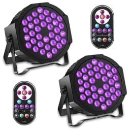 Gwong 2Pcs LED Par Spotlight 36 LED Light RGB DMX512 With Remote Control For Disco Stage DJ Party Show Bar Halloween Christma