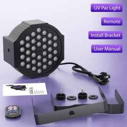 Gwong 2Pcs LED Par Spotlight 36 LED Light RGB DMX512 With Remote Control For Disco Stage DJ Party Show Bar Halloween Christma