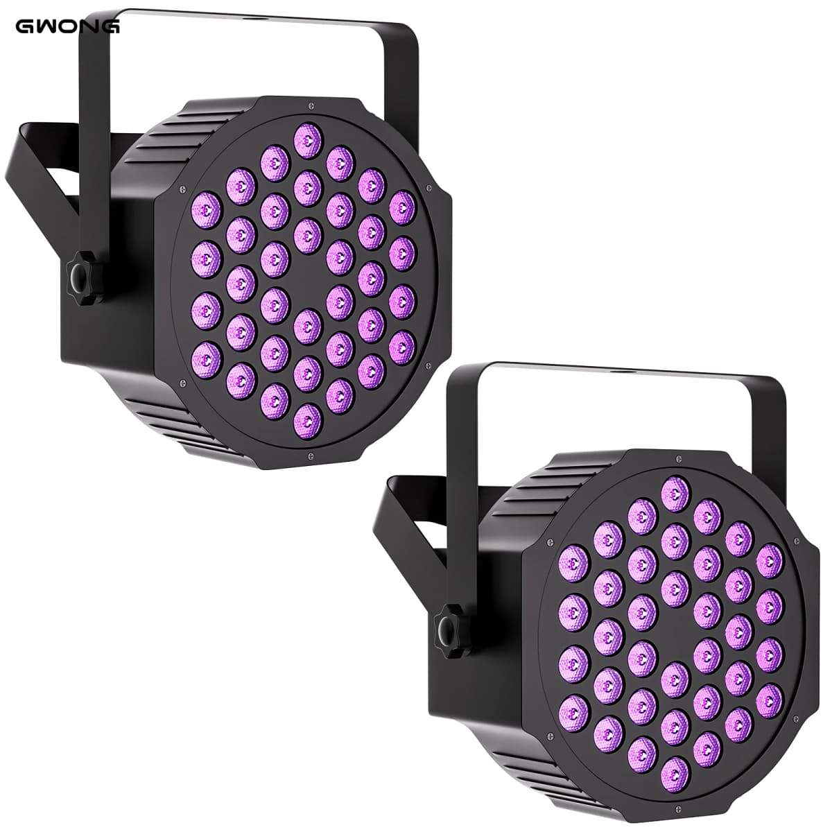 Gwong 2Pcs LED Par Spotlight 36 LED Light RGB DMX512 With Remote Control For Disco Stage DJ Party Show Bar Halloween Christma