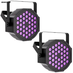 Gwong 2Pcs LED Par Spotlight 36 LED Light RGB DMX512 With Remote Control For Disco Stage DJ Party Show Bar Halloween Christma