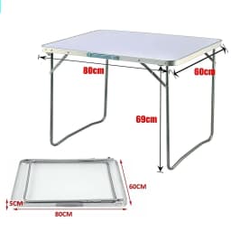 EFAN Folding Table 6FT/80CM Portable Aluminium Party Kitchen BBQ Trestle Outdoor Tool for Camping Picnic Garden Study Writing