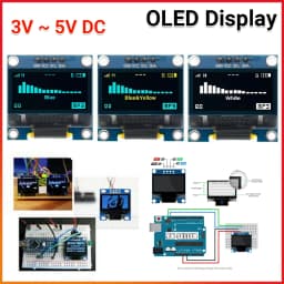 0.96" OLED Display 128x64 I2C SSD1306 for Arduino Uno Mega 2560 BlueYellow/White
