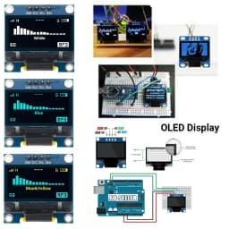 0.96" OLED Display 128x64 I2C SSD1306 for Arduino Uno Mega 2560 BlueYellow/White