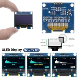 0.96" OLED Display 128x64 I2C SSD1306 for Arduino Uno Mega 2560 BlueYellow/White