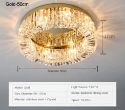 New modern crystal ceiling lamp chrome Gold LED ceiling lamp decorative light for living room room E14 Lamp head lighting