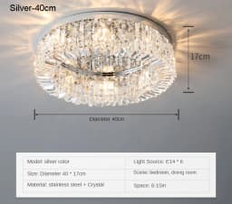 New modern crystal ceiling lamp chrome Gold LED ceiling lamp decorative light for living room room E14 Lamp head lighting