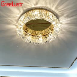 New modern crystal ceiling lamp chrome Gold LED ceiling lamp decorative light for living room room E14 Lamp head lighting