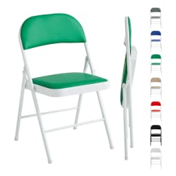 mcc direct Set of 1 Folding Chair, Faux Leather Foldable Chair with Metal Frame and Padded Seat, Easy to Fold and Store for Home
