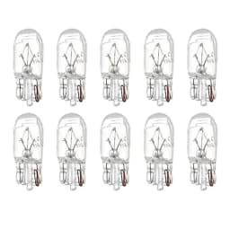 10 X Signal Lamp Glass T10 W5W 501 194 12V 5W/3W W2.1x9.5d Single Filament Car Bulb Auto Light