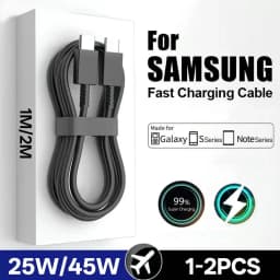 1/2PCS 25W/45W USB C Cable For Samsung Galaxy S23 S24 S25 S26 Ultra Note 10 20 A53 A54 Super Fast Charging USB Type C Data Cable