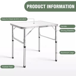 2FT/60CM Folding Table Portable Aluminium Dining Party Kitchen BBQ Trestle Outdoor Tool for Camping Picnic Garden 75x55x60cm