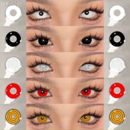 UYAAI 1 Pair Cosplay White Colored Contact Lenses Black Lenses Halloween Beauty Makeup Lens Vampire Red Lenses Anime Colorcon
