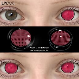 UYAAI 1 Pair Cosplay White Colored Contact Lenses Black Lenses Halloween Beauty Makeup Lens Vampire Red Lenses Anime Colorcon
