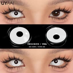 UYAAI 1 Pair Cosplay White Colored Contact Lenses Black Lenses Halloween Beauty Makeup Lens Vampire Red Lenses Anime Colorcon
