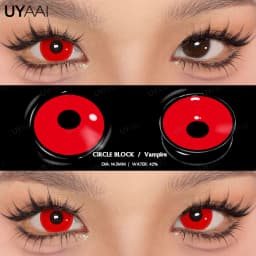 UYAAI 1 Pair Cosplay White Colored Contact Lenses Black Lenses Halloween Beauty Makeup Lens Vampire Red Lenses Anime Colorcon