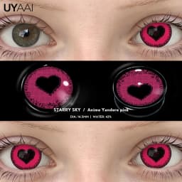 UYAAI 1 Pair Cosplay White Colored Contact Lenses Black Lenses Halloween Beauty Makeup Lens Vampire Red Lenses Anime Colorcon