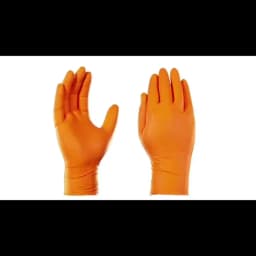 Heavy Duty Orange Nitrile Gloves 8Mil Industrial Disposable Gloves with Diamond Textured Grip for Mechanic Safety & Work Gloves