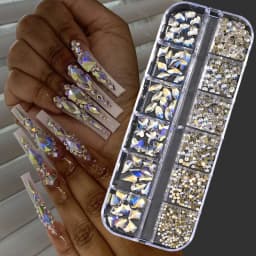 12Grids Mini Caviar Beads Nail Art Decorations Metal Gold/Silver Micro Ball Nail Charms Magnetic Pen 0.5~3mm Ball Nail Jewelry