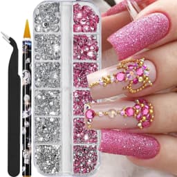 12Grids Mini Caviar Beads Nail Art Decorations Metal Gold/Silver Micro Ball Nail Charms Magnetic Pen 0.5~3mm Ball Nail Jewelry