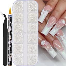 12Grids Mini Caviar Beads Nail Art Decorations Metal Gold/Silver Micro Ball Nail Charms Magnetic Pen 0.5~3mm Ball Nail Jewelry