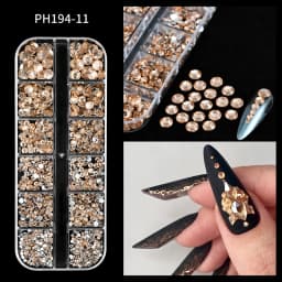 12Grids Mini Caviar Beads Nail Art Decorations Metal Gold/Silver Micro Ball Nail Charms Magnetic Pen 0.5~3mm Ball Nail Jewelry