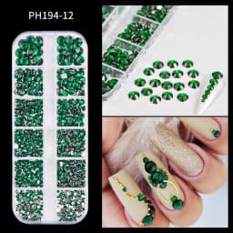 12Grids Mini Caviar Beads Nail Art Decorations Metal Gold/Silver Micro Ball Nail Charms Magnetic Pen 0.5~3mm Ball Nail Jewelry