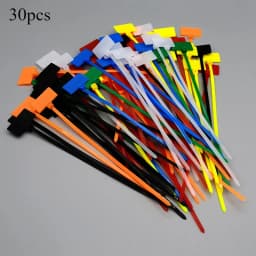 30/50pcs Nylon Label Self-locking Cable Tie Color Mark Disposable Plastic Buckle Waterproof Cable Wire Mark Cable Tie
