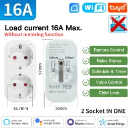TNCE Tuya Wifi/Zigbee3.0 Smart Socket EU Plug 16/20A Power Monitor Remote Control Smart Life APP Remote Control Alexa