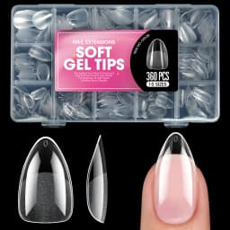 100/320/600Pcs Short Almond Nail Tips Soft Gel Nail Tips Full Cover False Nail Tips For Acrylic Nails Salon Home Press On Nails
