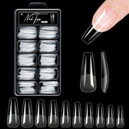 100/320/600Pcs Short Almond Nail Tips Soft Gel Nail Tips Full Cover False Nail Tips For Acrylic Nails Salon Home Press On Nails