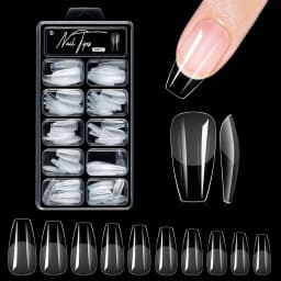 100/320/600Pcs Short Almond Nail Tips Soft Gel Nail Tips Full Cover False Nail Tips For Acrylic Nails Salon Home Press On Nails