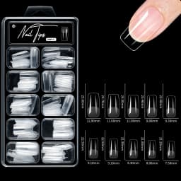 100/320/600Pcs Short Almond Nail Tips Soft Gel Nail Tips Full Cover False Nail Tips For Acrylic Nails Salon Home Press On Nails